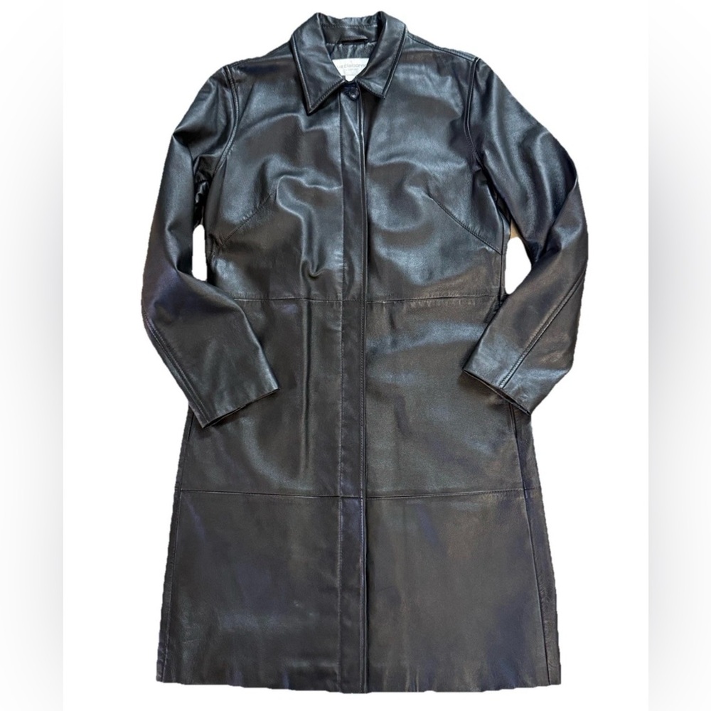 NWOT Liz Claiborne Women's Black Leather Coat Size M